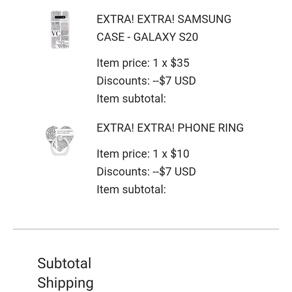 Velvet Caviar Black and White Newspaper Print Phone Case with Ring Holder - Picture 5 of 6